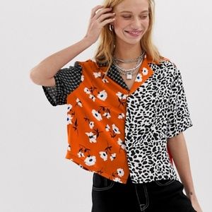 COLLUSION Revere Shirt in Mixed Print